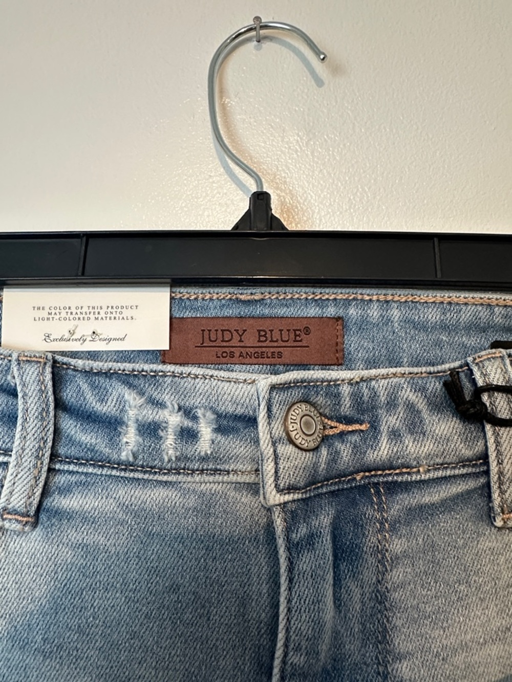 Judy Blue Light Blue Straight Leg Jeans with Knee Distress - Picture 4 of 10